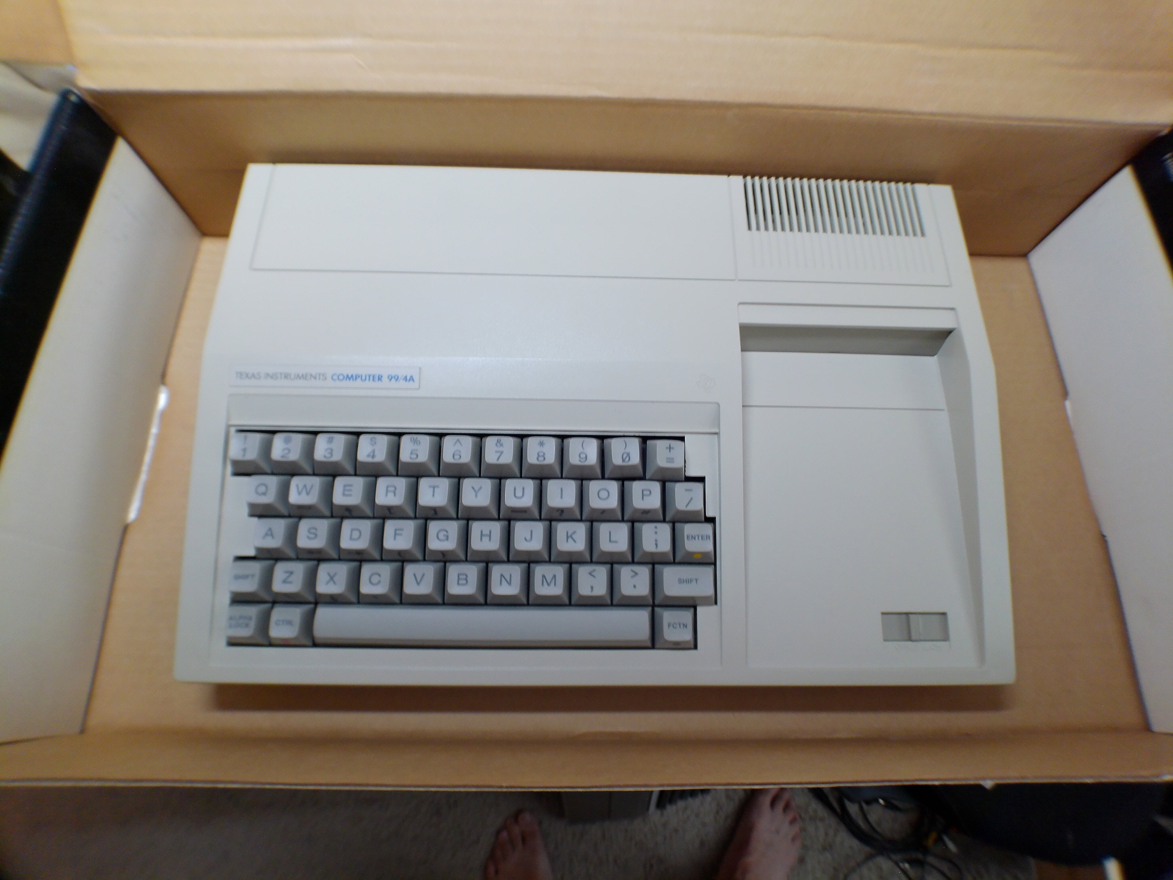 Texas Instruments TI-99/4A Complete Bundle — Boxed Console & Program Recorder, Speech Synthesizer, Sealed Software — Untested (As-Is)