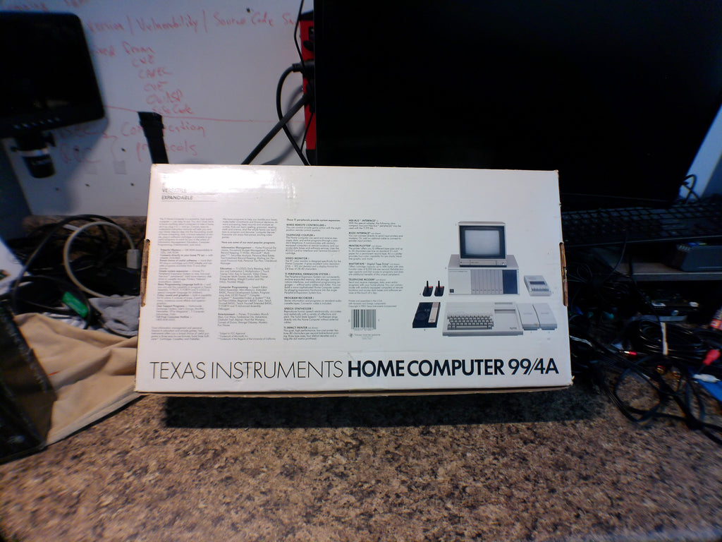Texas Instruments TI-99/4A Complete Bundle — Boxed Console & Program Recorder, Speech Synthesizer, Sealed Software — Untested (As-Is)
