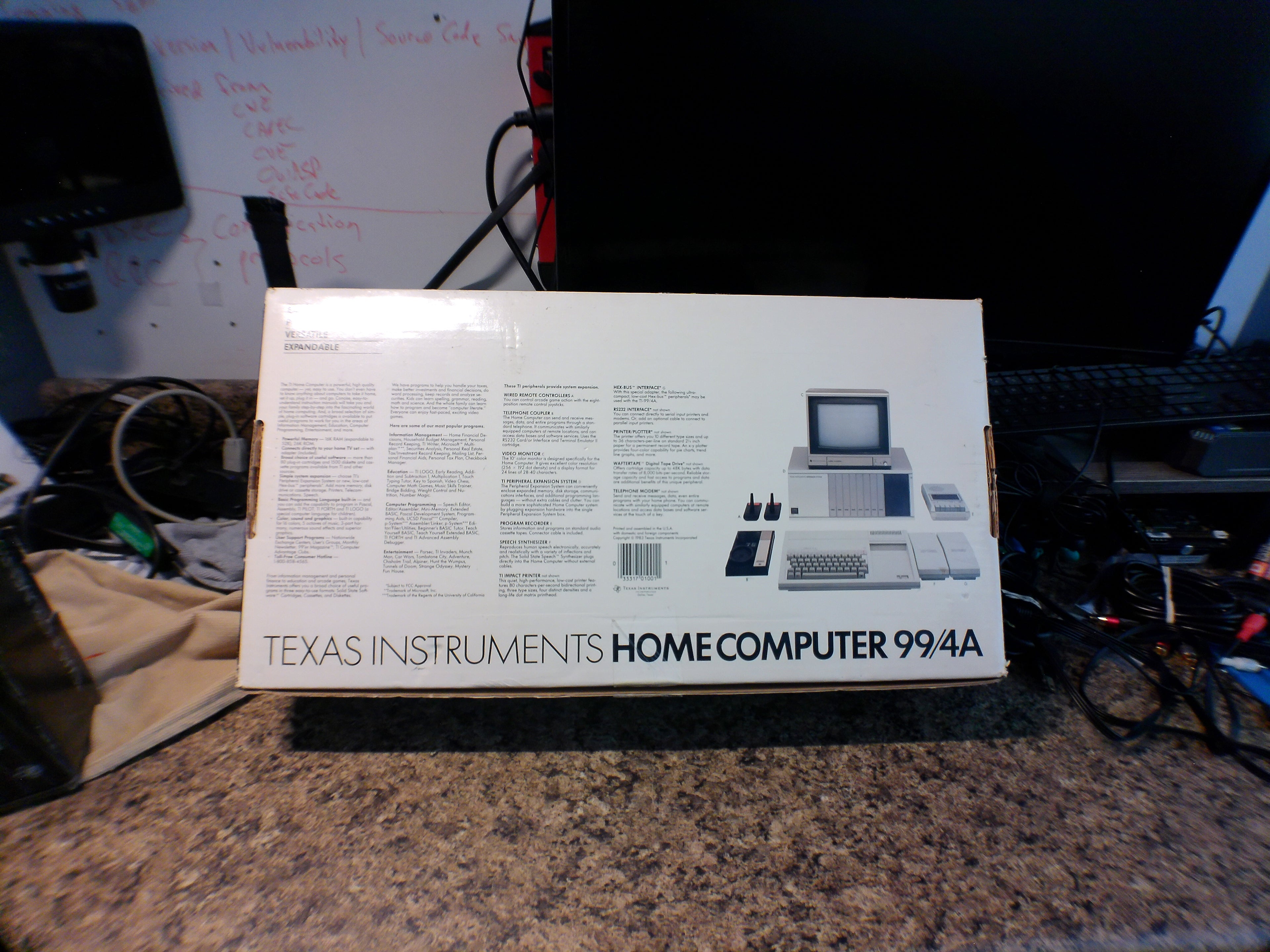 Texas Instruments TI-99/4A Complete Bundle — Boxed Console & Program Recorder, Speech Synthesizer, Sealed Software — Untested (As-Is)