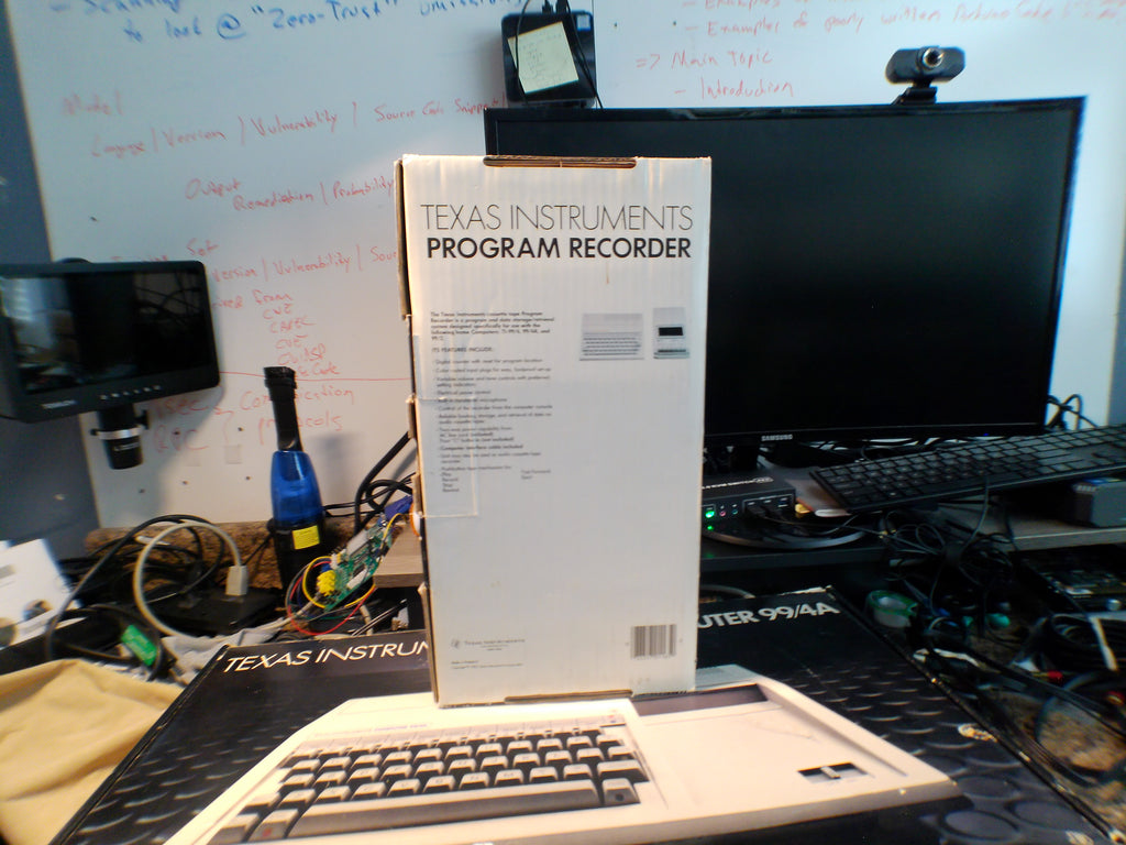 Texas Instruments TI-99/4A Complete Bundle — Boxed Console & Program Recorder, Speech Synthesizer, Sealed Software — Untested (As-Is)