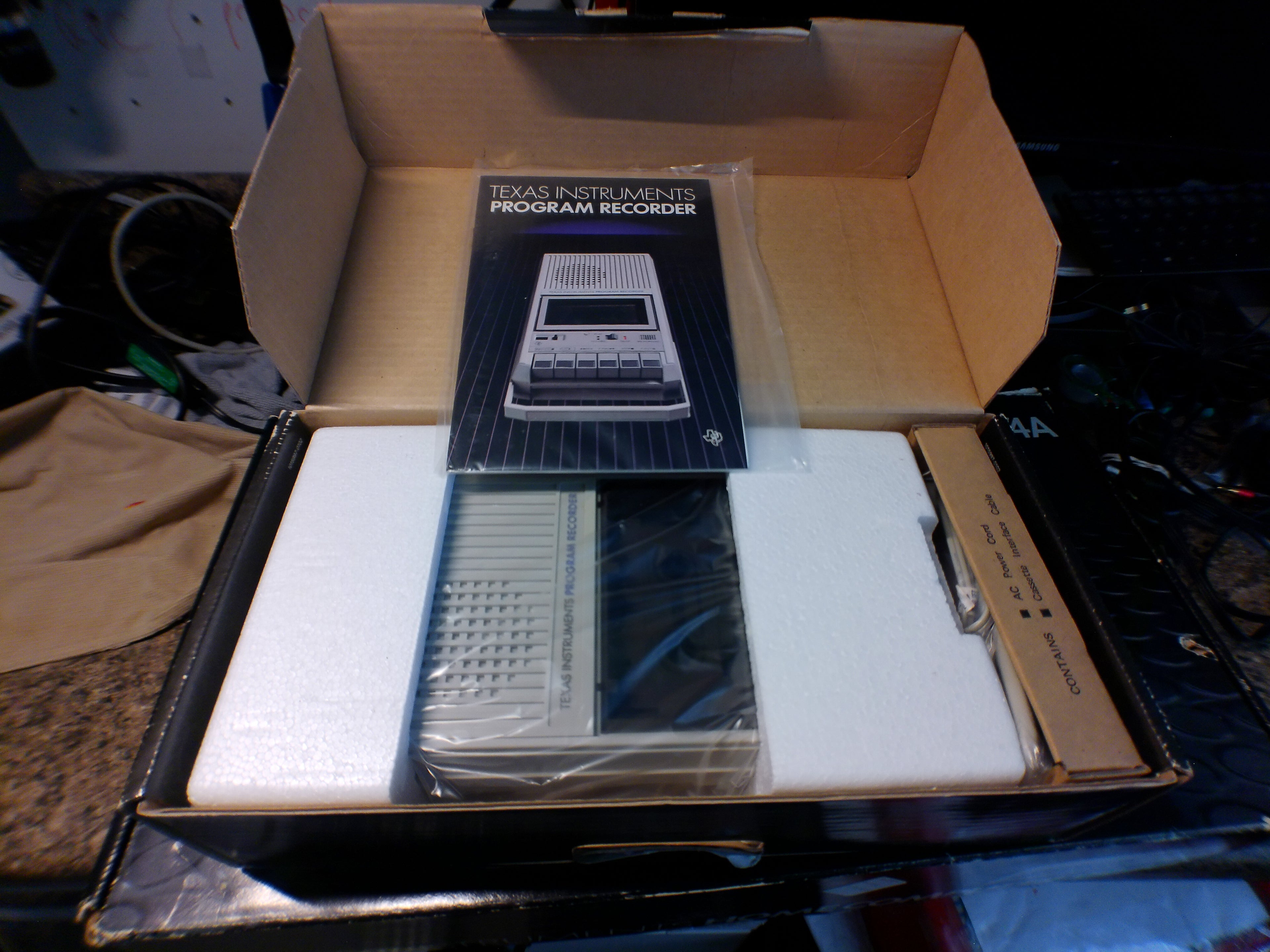 Texas Instruments TI-99/4A Complete Bundle — Boxed Console & Program Recorder, Speech Synthesizer, Sealed Software — Untested (As-Is)