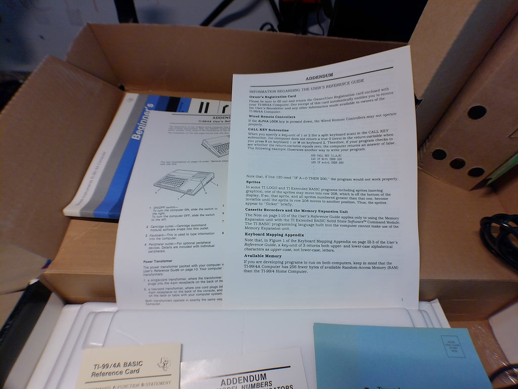 Texas Instruments TI-99/4A Home Computer — Complete in Original Box, Untested (As-Is)