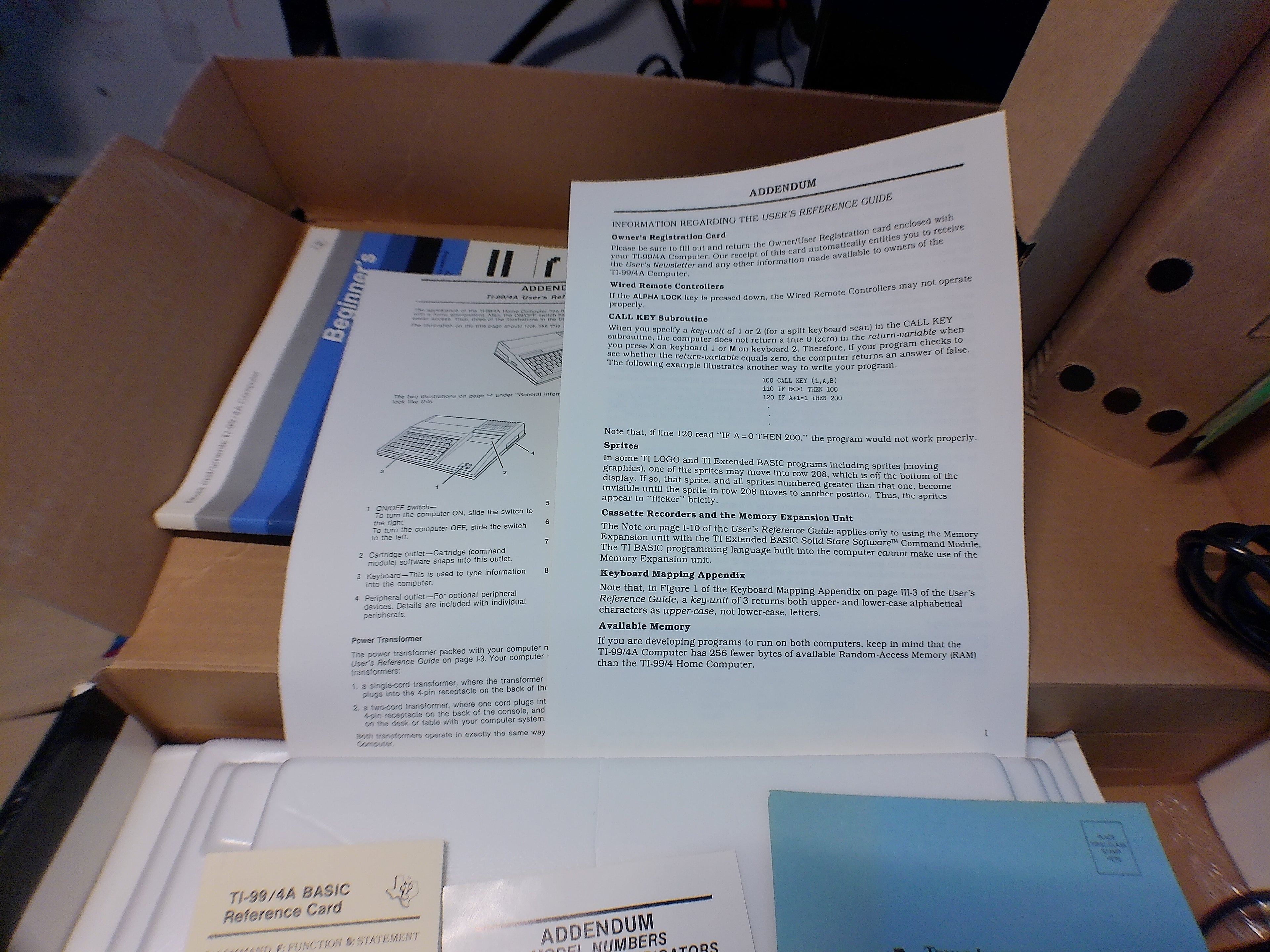 Texas Instruments TI-99/4A Home Computer — Complete in Original Box, Untested (As-Is)
