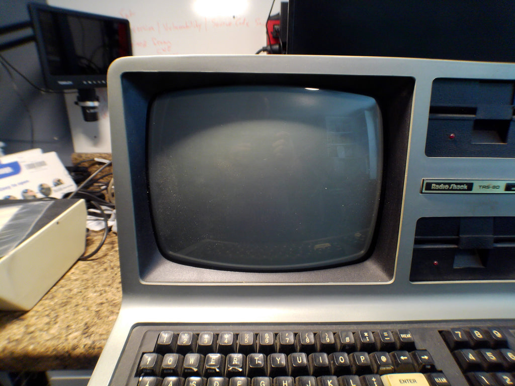 Radio Shack TRS-80 Model III Microcomputer — Powers On, Screen Active (As-Is)