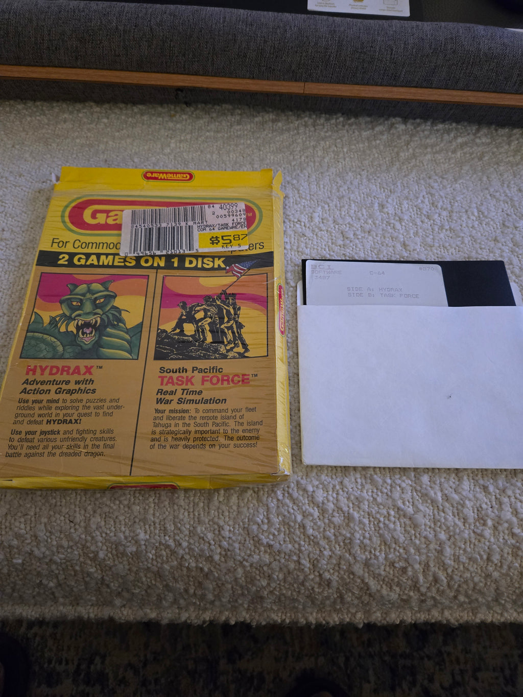Hydrax / Task Force (GameWare, 2-in-1) — Commodore 64, One Copy Factory Sealed