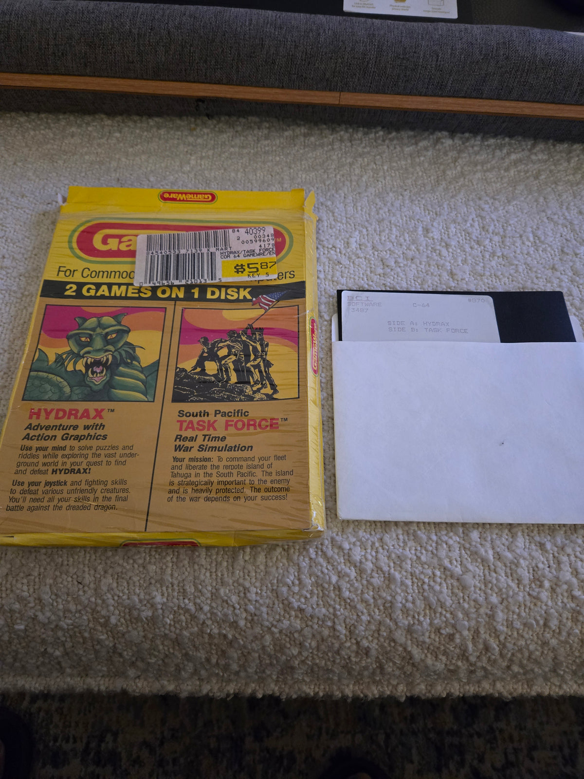 Hydrax / Task Force (GameWare, 2-in-1) — Commodore 64, One Copy Factory Sealed