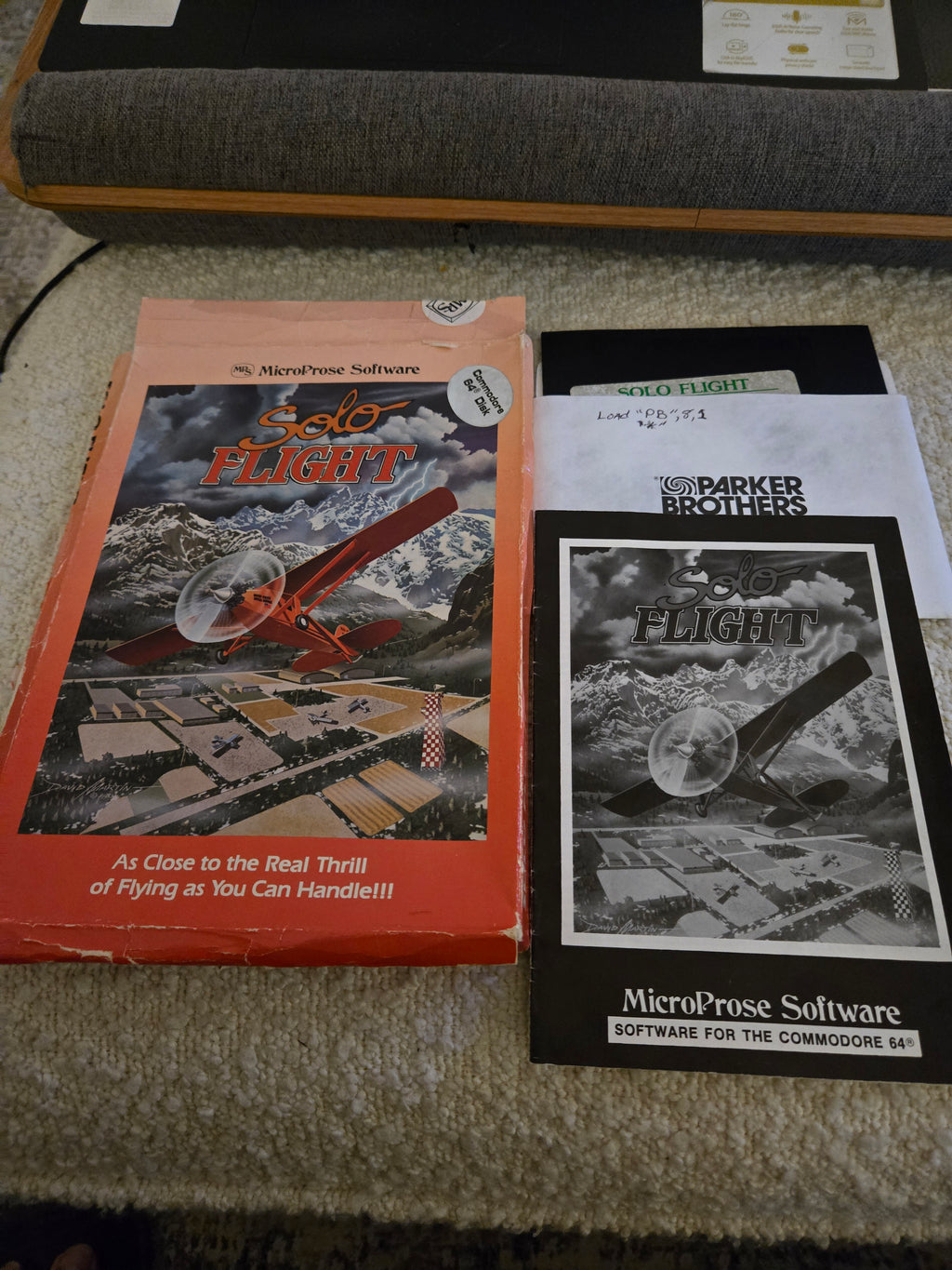 Solo Flight (MicroProse / Parker Brothers) — Commodore 64 Disk, Untested