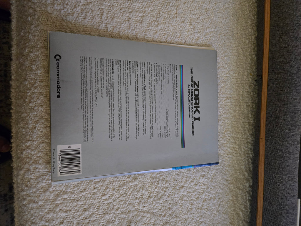 Zork I: The Great Underground Empire (Infocom) — Commodore 64 Disk, Excellent Box, Untested