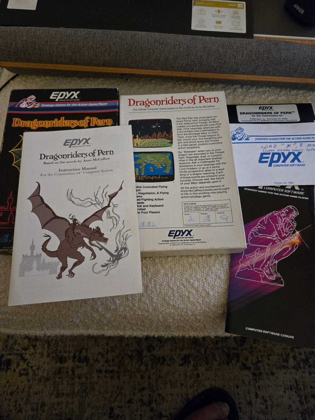 Dragonriders of Pern (Epyx) — Commodore 64 Disk, Untested