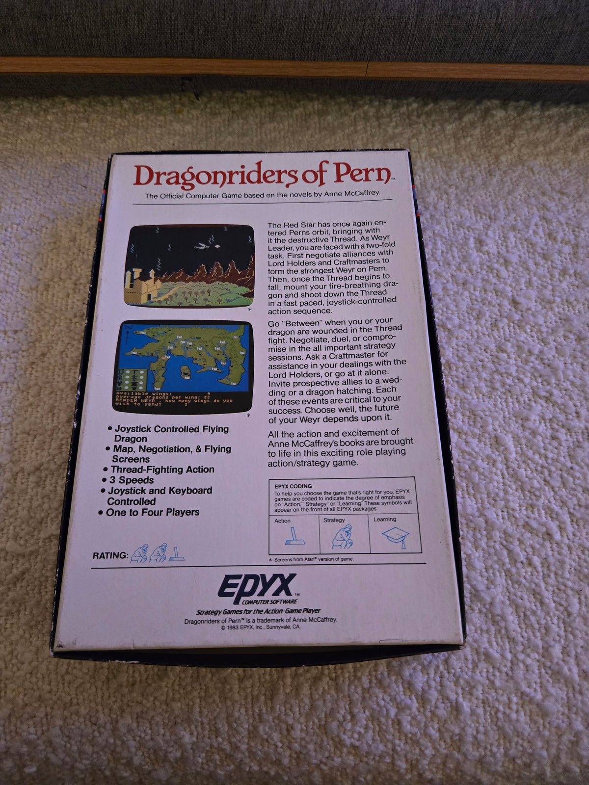 Dragonriders of Pern (Epyx) — Commodore 64 Disk, Untested