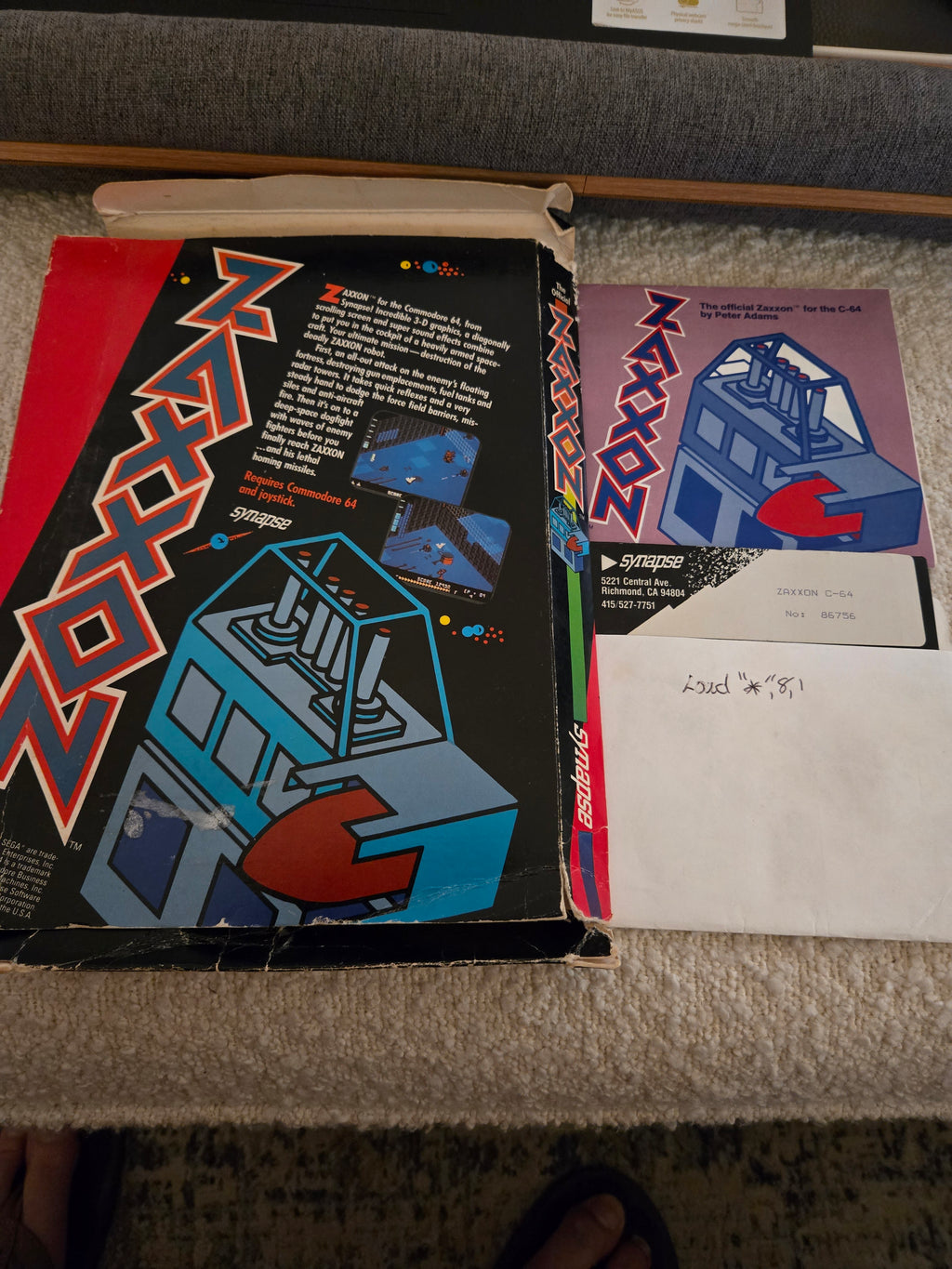 Zaxxon (Synapse Software) — Commodore 64 Disk, Untested
