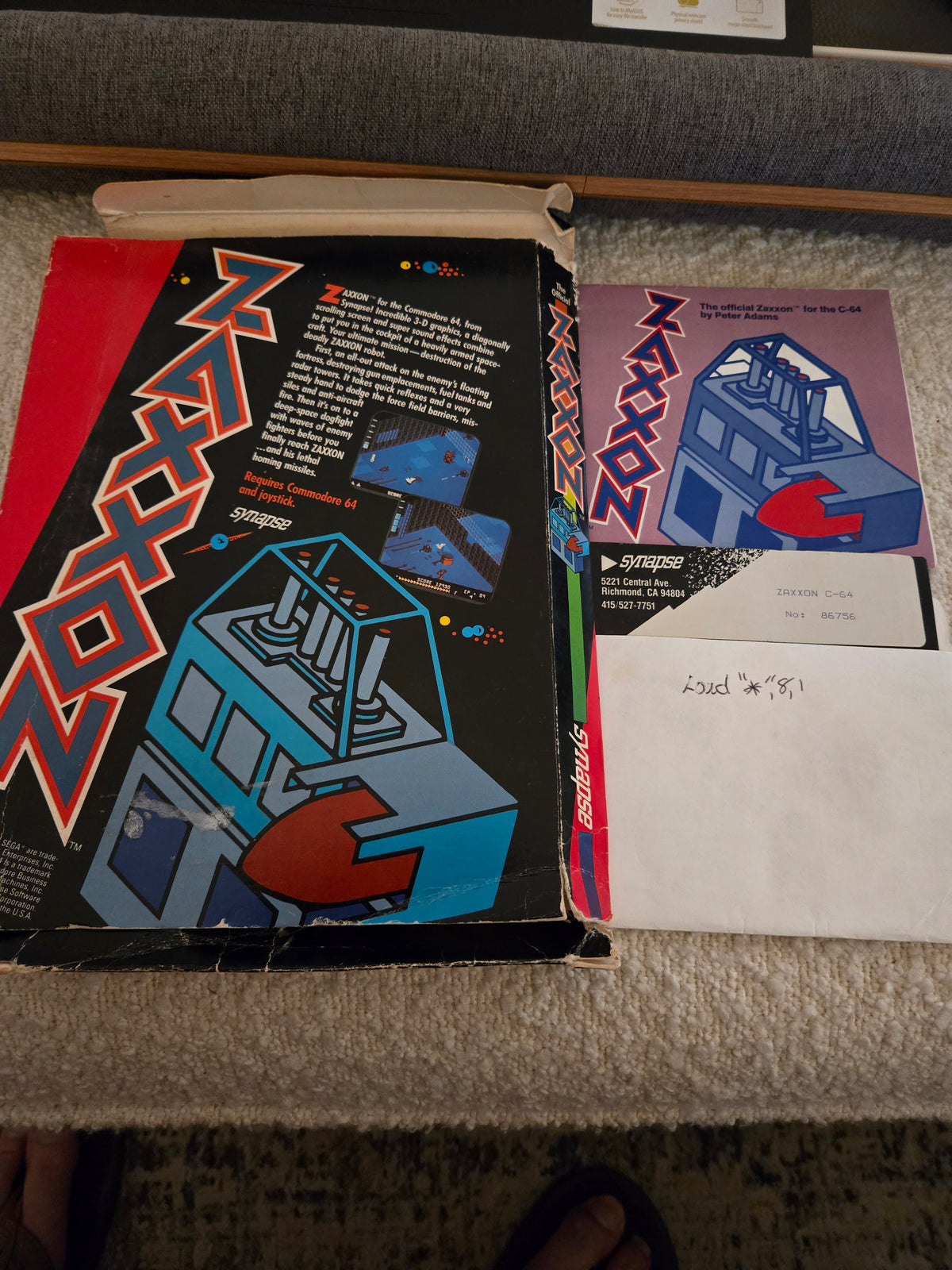 Zaxxon (Synapse Software) — Commodore 64 Disk, Untested