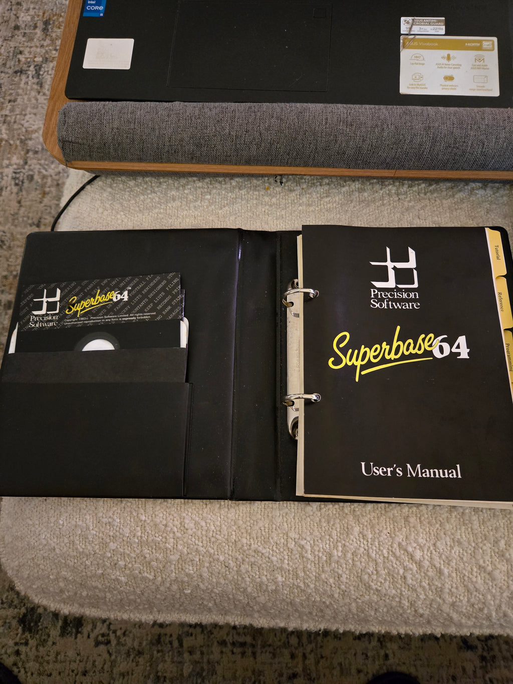Superbase 64 (Precision Software) — Commodore 64 Database, 2 Disks + Full Manual, Untested